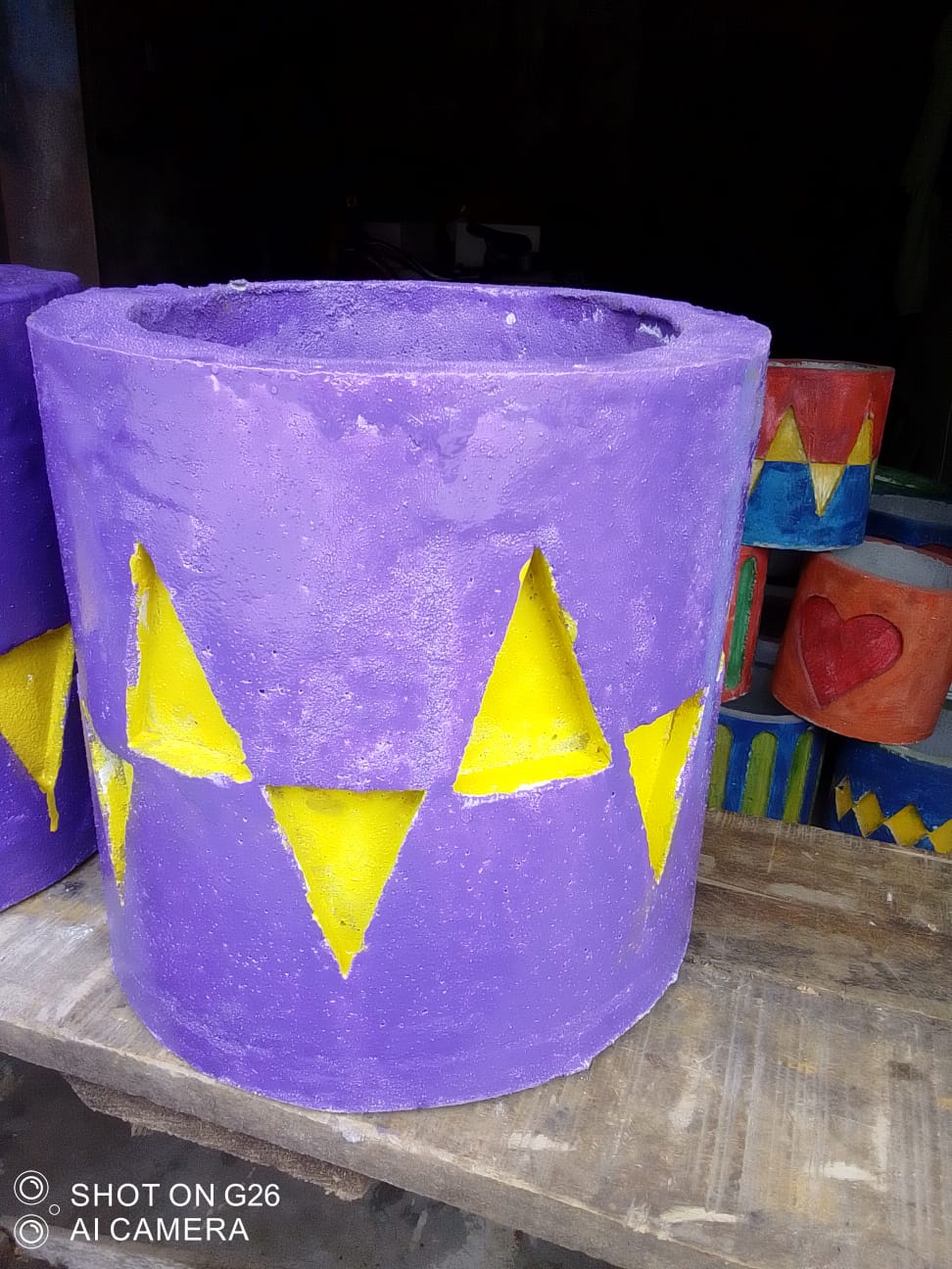 WhatsApp Image 2026-08-06 at 16.36.31 (1) Triangle Zigzag Cement Planter